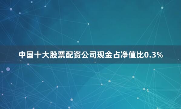 中国十大股票配资公司现金占净值比0.3%